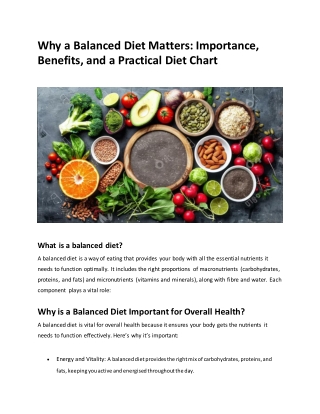 Balanced Diet: Benefits, Importance & Practical Diet Chart | Graphic Era Hospita