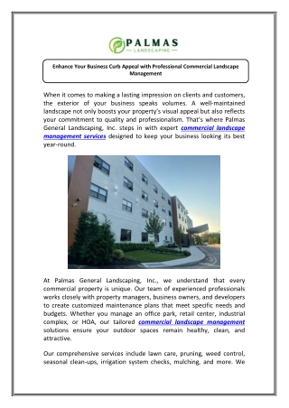 Top Commercial Landscape Management Service in Rockland