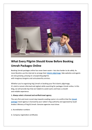 What Every Pilgrim Should Know Before Booking Umrah Packages Online
