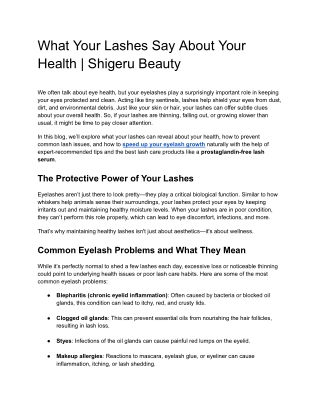 What Your Lashes Say About Your Health