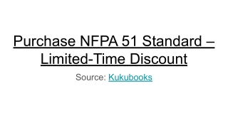 Purchase NFPA 51 Standard – Limited-Time Discount