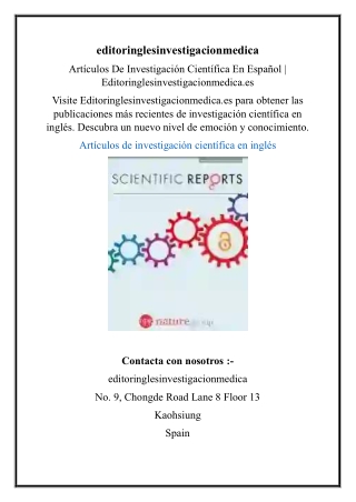 Artículos De Investigación Científica En Español | Editoringlesinvestigacionmedi