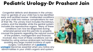 Pediatric Urology-Dr Prashant Jain