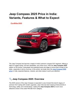 Jeep Compass 2025 Price in India_ Variants, Features & What to Expect