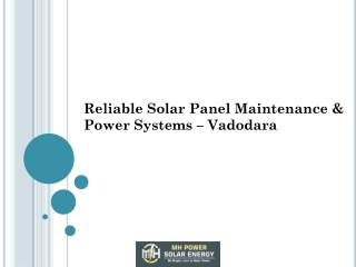 Reliable Solar Panel Maintenance & Power Systems – Vadodara