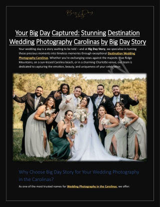 Destination Wedding Photography Carolinas By Big Day Story