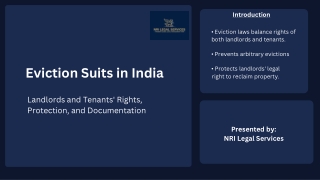 Eviction suits in India: landlords and tenants' rights, protection and document