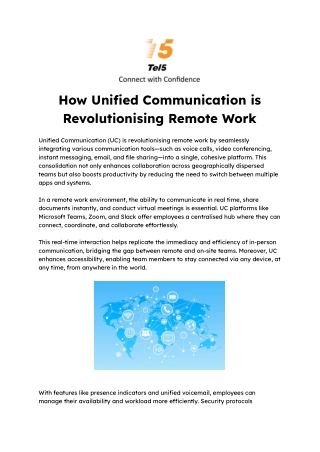 How Unified Communication is Revolutionising Remote Work