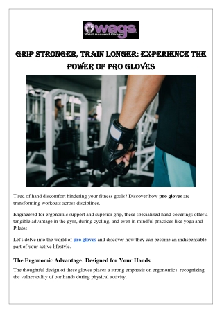 Grip Stronger, Train Longer: Experience the Power of Pro Gloves