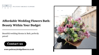 Affordable Wedding Flowers Bath Beauty Within Your Budget
