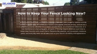 How to Keep Your Fence Looking New