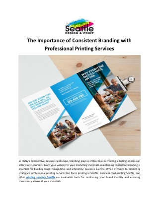 The Importance of Consistent Branding with Professional Printing Services