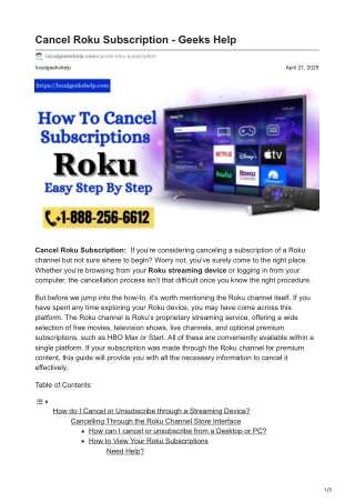 localgeekshelp.com-Cancel Roku Subscription - Geeks Help
