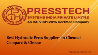 Best Hydraulic Press Suppliers in Chennai – Compare & Choose