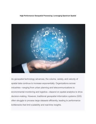 High-Performance Geospatial Processing: Leveraging Spectrum Spatial for Big Data