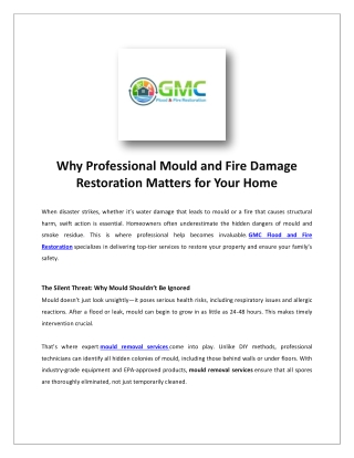 Mould cleaning services