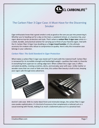 The Carbon Fiber 3 Cigar Case: A Must-Have for the Discerning Smoker
