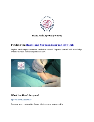 Best Hand Surgeon near me Live Oak