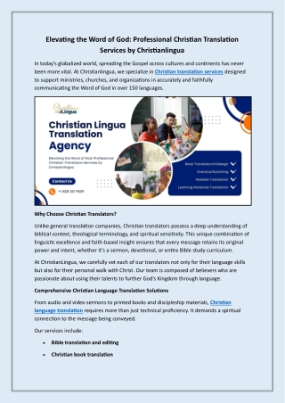 Christian Translation Services | Faithful Language Solutions