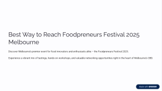 Stress-Free Travel to Foodpreneurs Festival 2025 in Melbourne