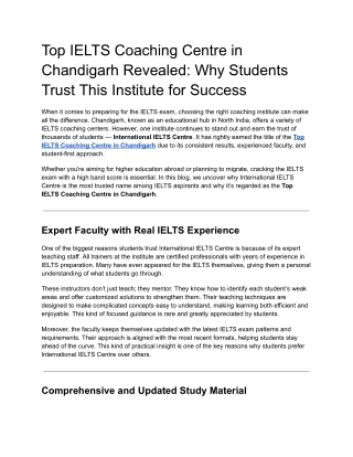 Top IELTS Coaching Centre in Chandigarh Revealed_ Why Students Trust This Institute for Success