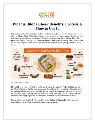 What is Bilona Ghee- Benefits, Process And How to Use It