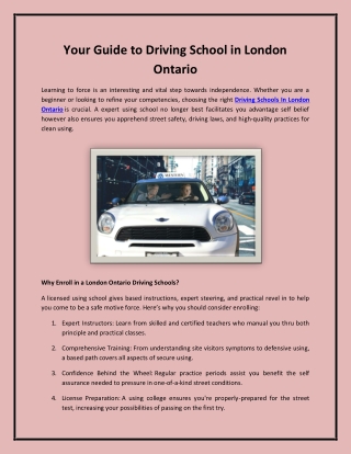 Your Guide to Driving School in London Ontario