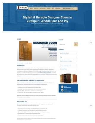 Stylish & Durable Designer Doors in Zirakpur | Jindal Door And Ply