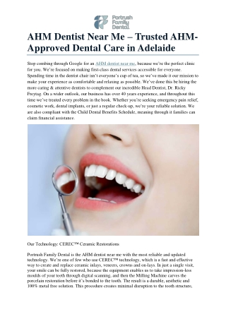 AHM Dentist Near Me – Trusted AHM-Approved Dental Care in Adelaide