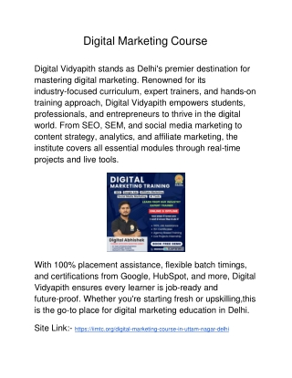 Digital Marketing Course PDF