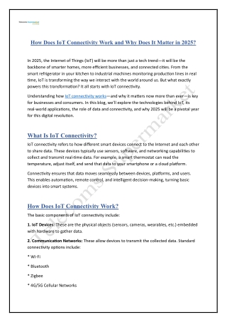 How Does IoT Connectivity Work and Why Does It Matter in 2025