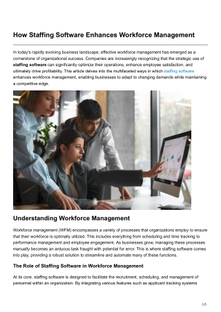 How Staffing Software Enhances Workforce Management