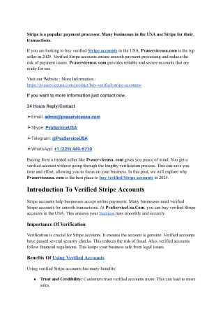 #3 How to Buy Verified Stripe Accounts In pvaserviceusa 2025