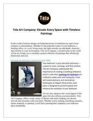 Tela Art Company Elevate Every Space with Timeless Paintings