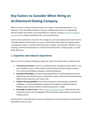 Trusted Architectural Glazing Company for Innovative Designs – Glass Wall System