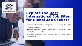 Explore the Best International Job Sites for Global Job Seekers PDF