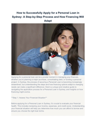 Personal Loan in Sydney