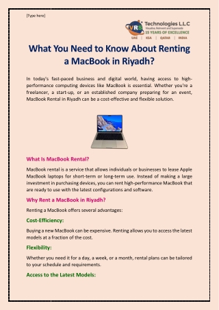 What You Need to Know About Renting a MacBook in Riyadh?
