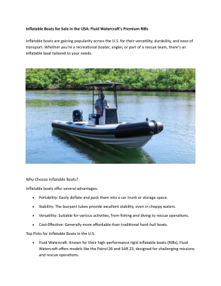 Inflatable Boats for Sale in the USA