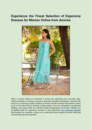 Experience the Finest Selection of Expensive Dresses for Women Online from Amoree
