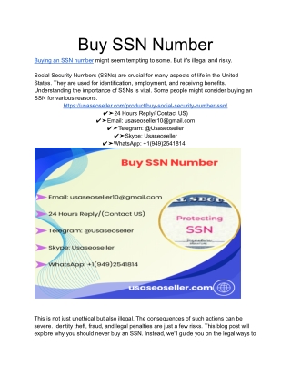 Buy SSN Number