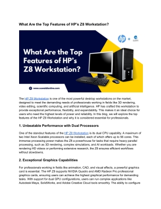 What Are the Top Features of HP’s Z8 Workstation