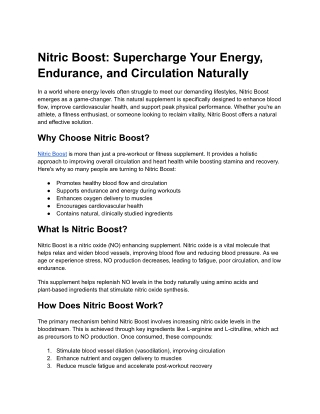 Nitric Boost Ultra is a premium dietary supplement