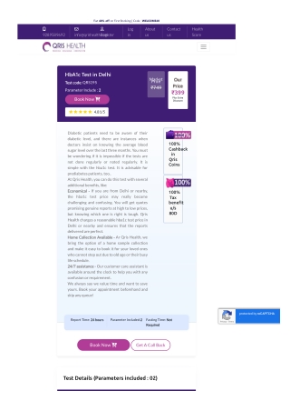 HbA1c Testing Price Delhi Find Low Cost Diabetes Screening