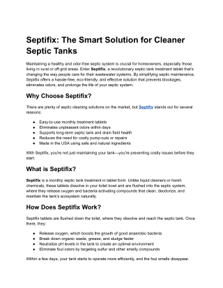 Septifix is an advanced supplement
