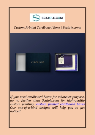 Custom Printed Cardboard Boxe | Scatole.coms