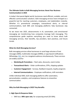The Ultimate Guide to Bulk Messaging Services: Boost Your Business Communication