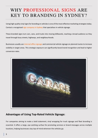 Why Professional Signs Are Key to Branding in Sydney