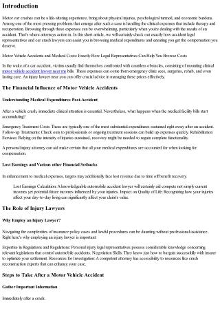 Automobile Accidents and Medical Expenses: How Lawyers Can Help You Navigate Pri