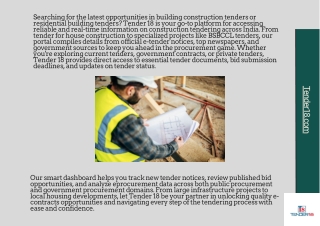 Building Construction Tenders | Latest Updates | Tender18